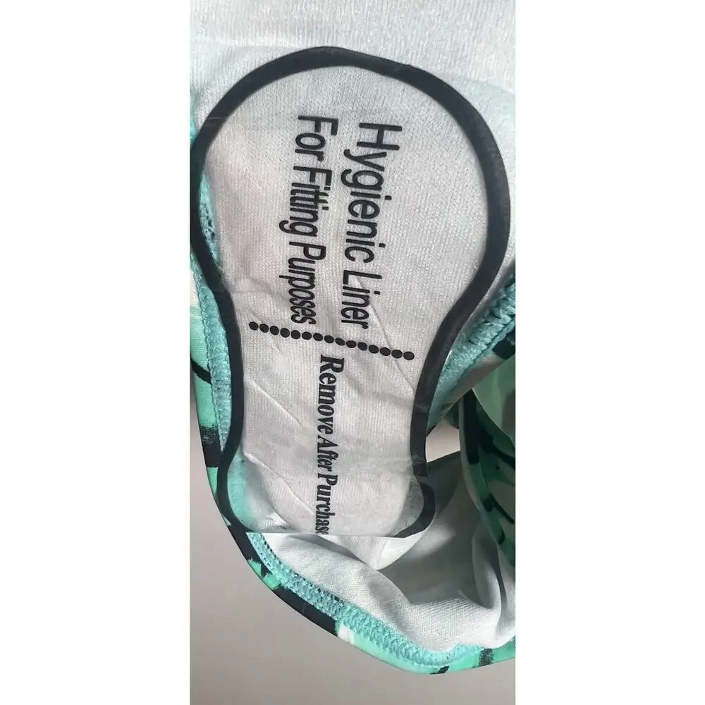 Nicole Miller Women’s Teal Pompom‎ One Piece Size 8 Ruffle Swimsuit NWOT